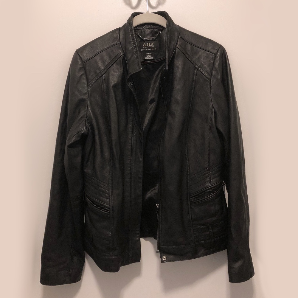 ANA Genuine Leather Black Jacket size SM